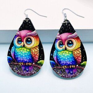 Colorful Owl Earrings